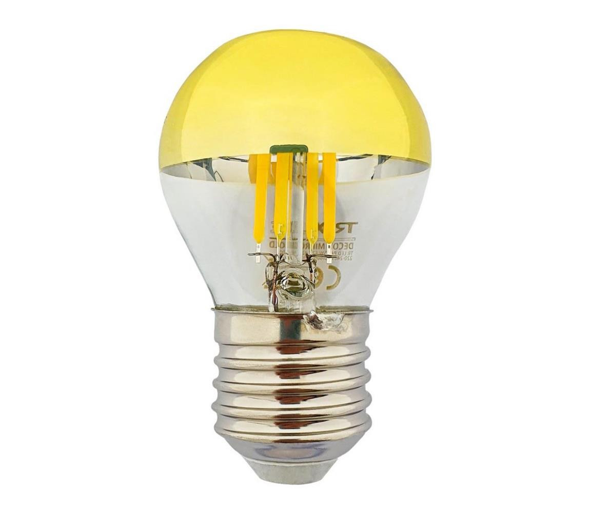 LED Žárovka se zrcadlovým vrchlíkem DECOR MIRROR P45 E27/5W/230V 4200K zlatá