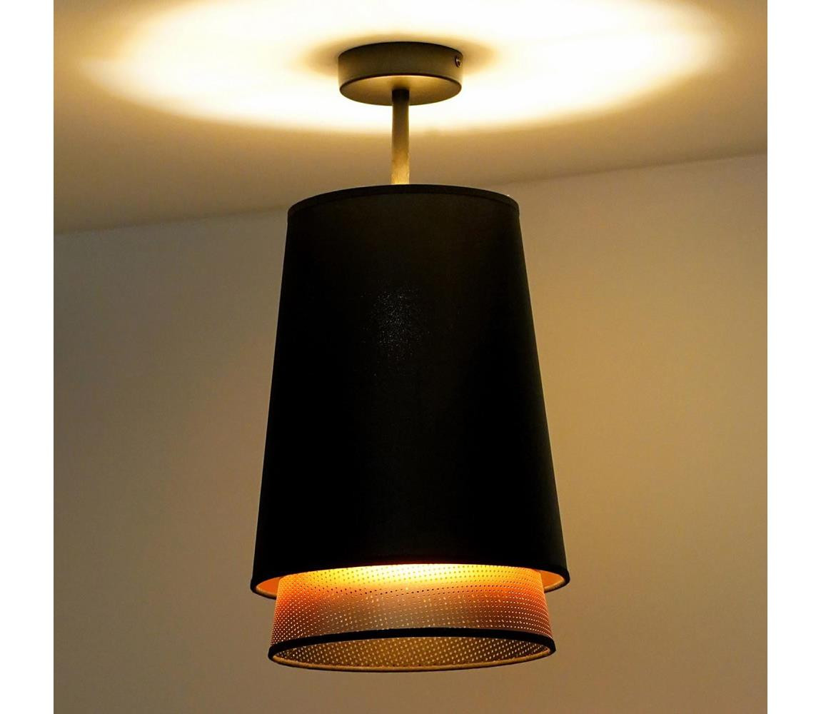 - Přisazený lustr BELL SHINY 1xE27/15W/230V pr. 25 cm černá/měděná