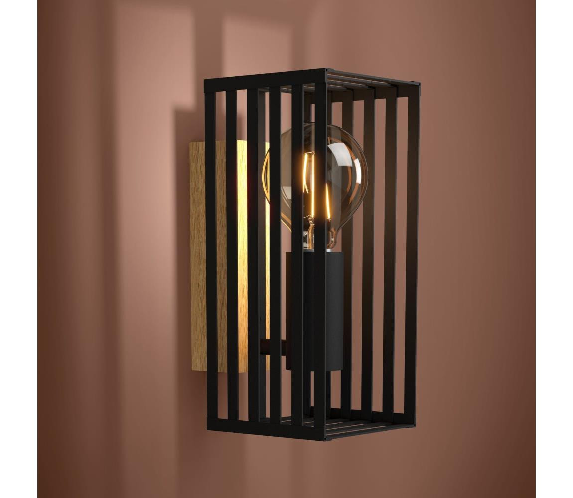 Eglo Eglo 390165 - Nástěnné svítidlo CIDRAZ 1xE27/40W/230V černá/hnědá