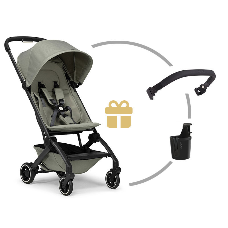 Joolz AER+ kočárek | Sage green l SADA madlo a držadlo na nápoj