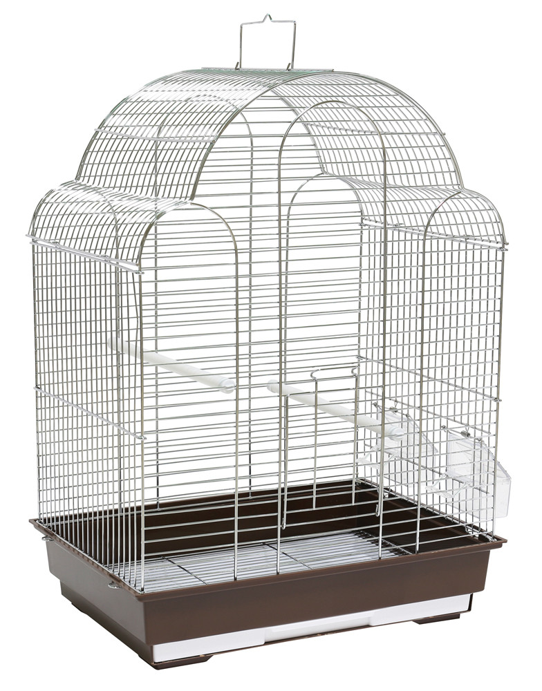 Klec pro ptáky 42x30x57 cm stříbrno/hnědá