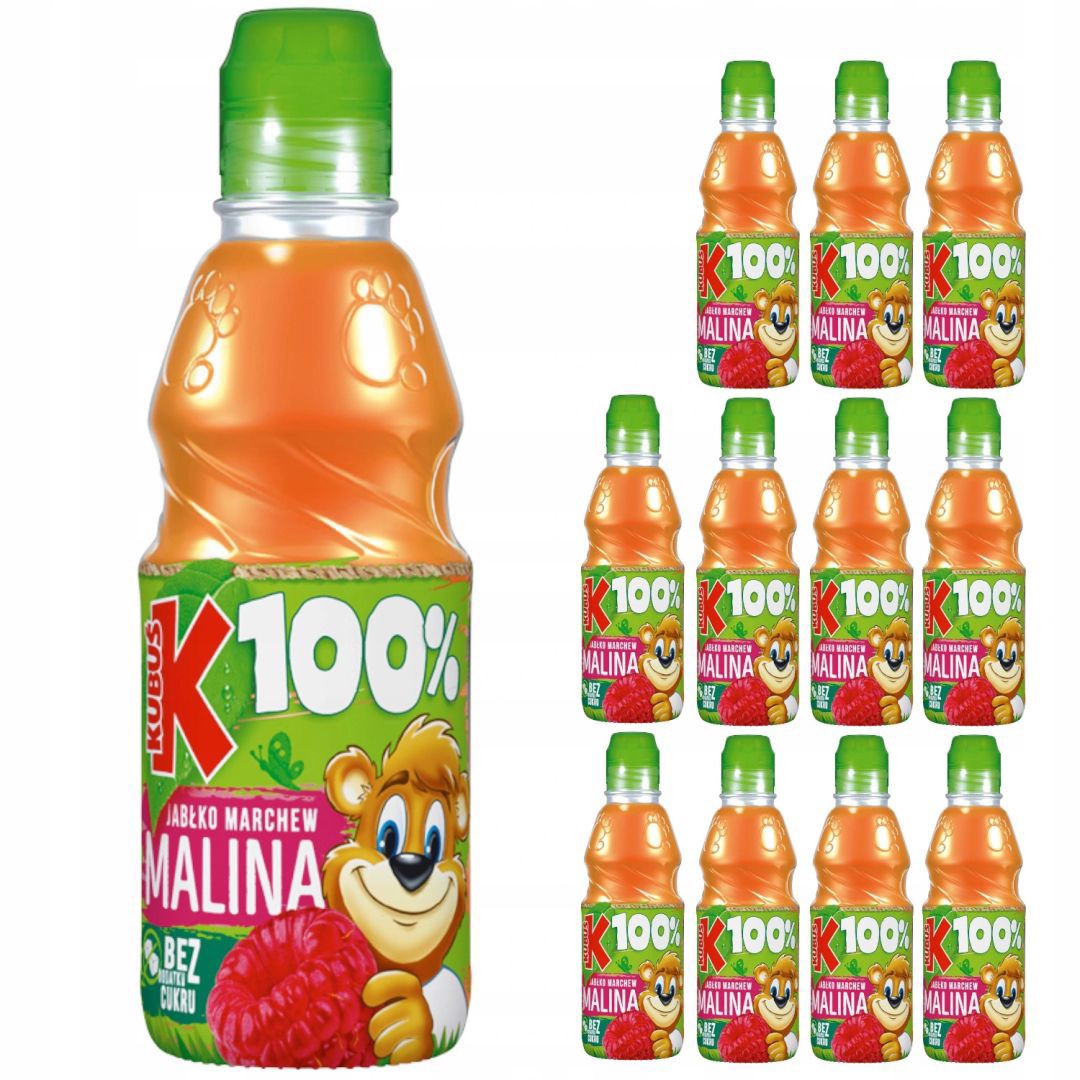 Kubuś 100% Šťáva malina mrkev jablko 300 ml x 12 kusů
