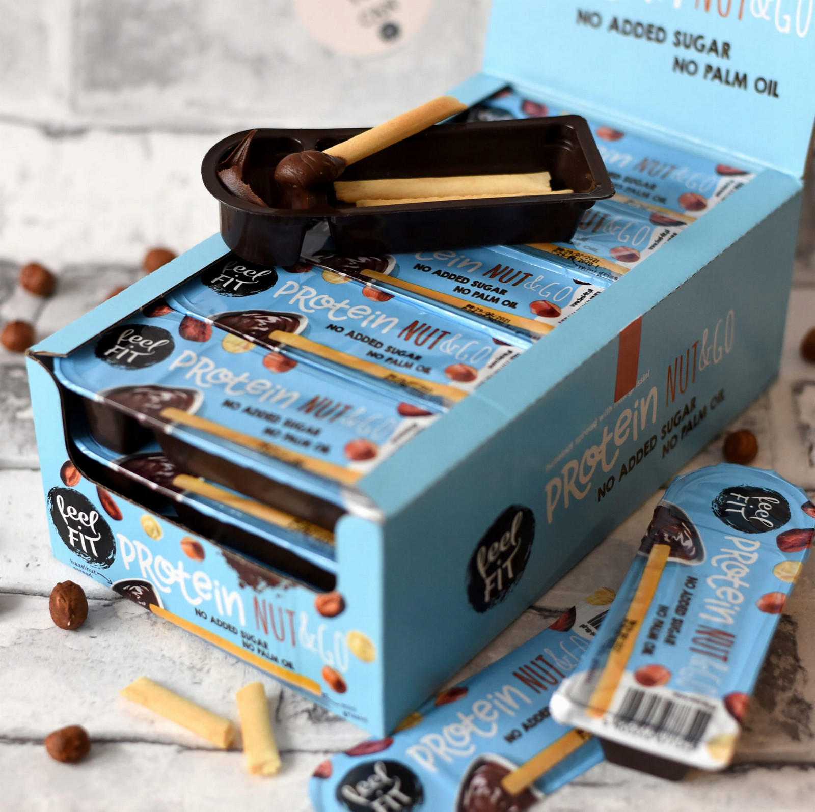 Proteinový krém s tyčinkami, svačinka bez cukru, Feel Fit x 15 ks