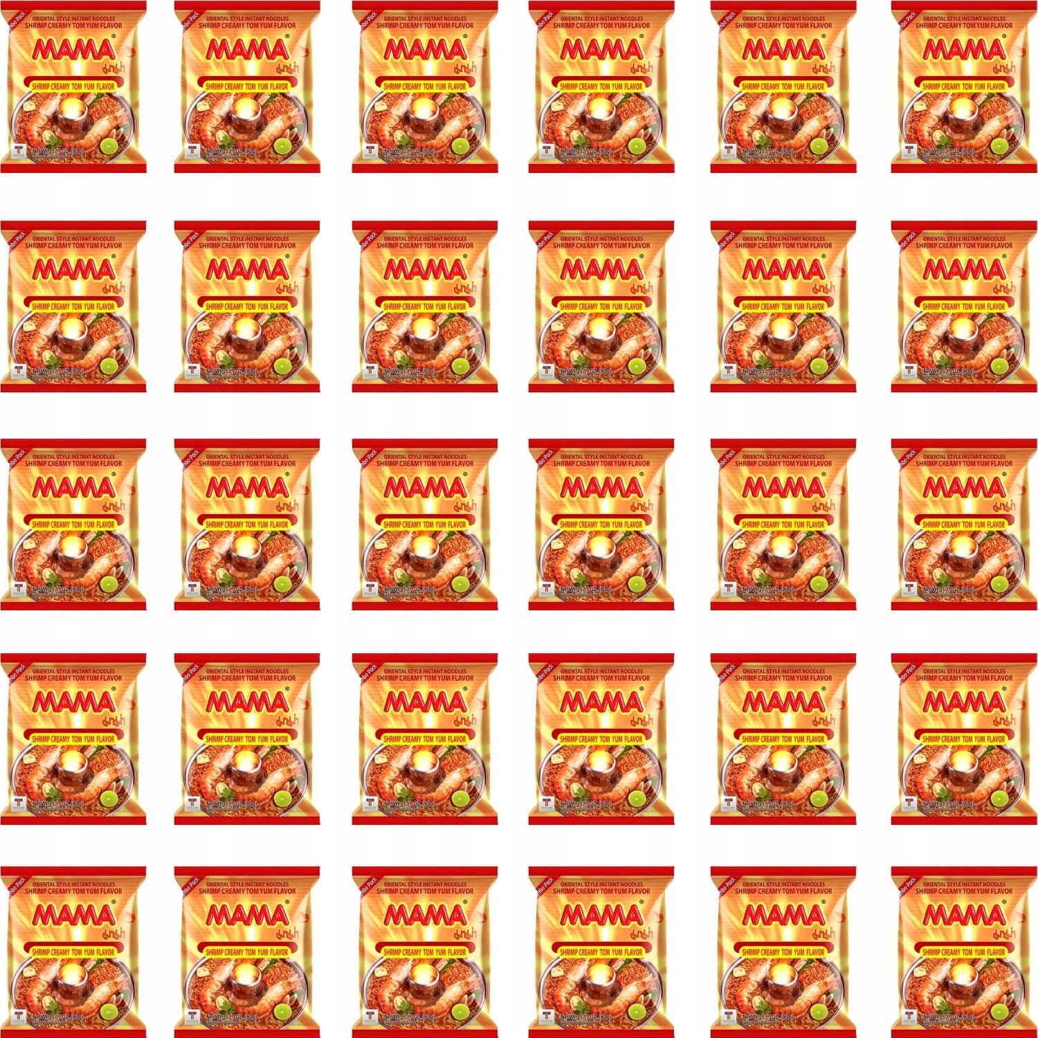 Karton Thajská instantní polévka Příchuť Krevety Krémové Tom Yum 30x55g Mama