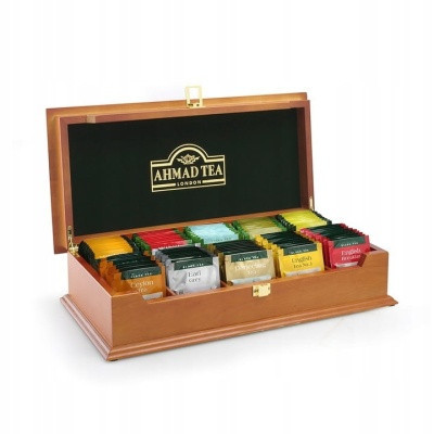 Ahmad Tea exkluzivní kolekce čajů, dřevěná krabička, 100 čajů