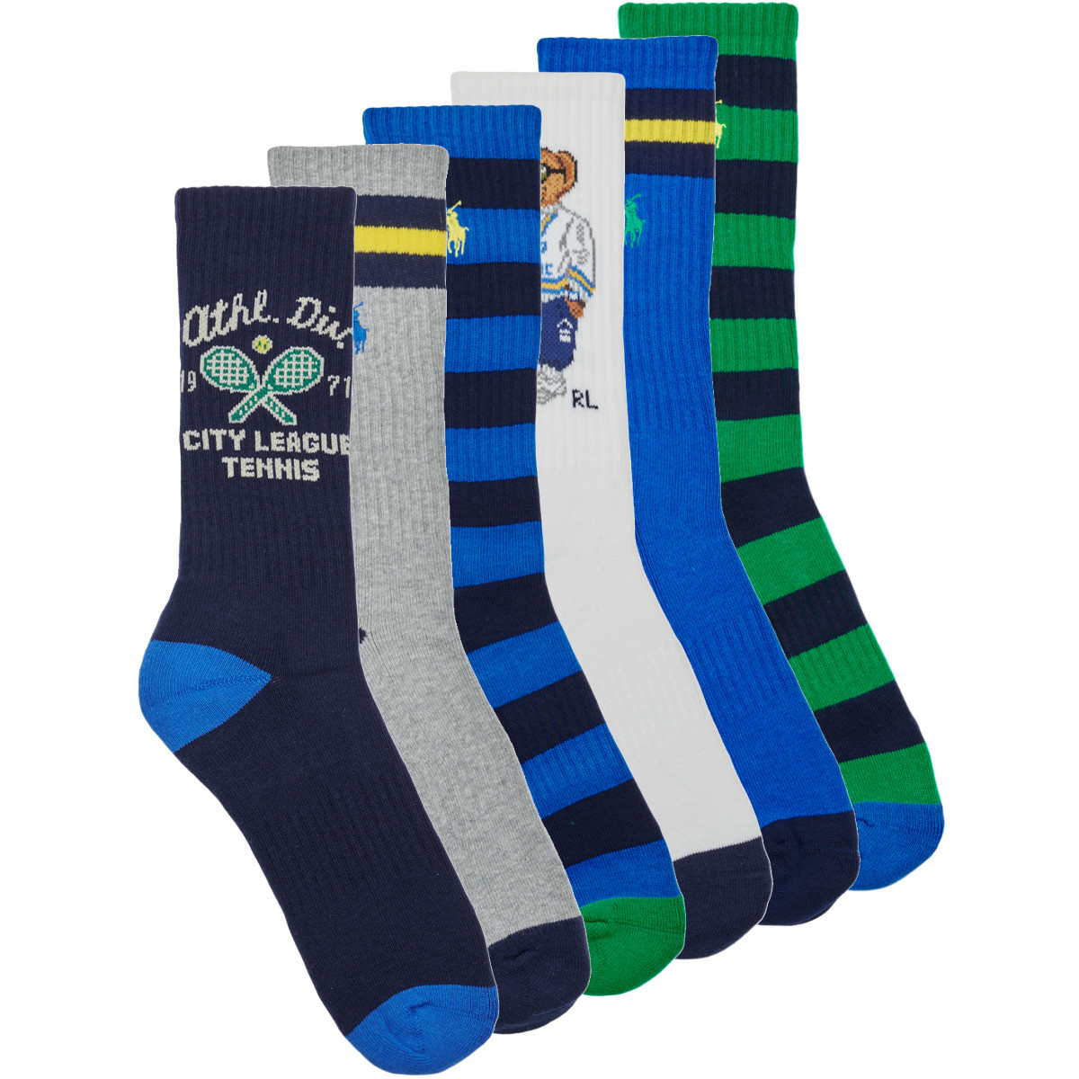 Polo Ralph Lauren  PL THLTC CL6 CREW SOCK 6 PACK  ruznobarevne