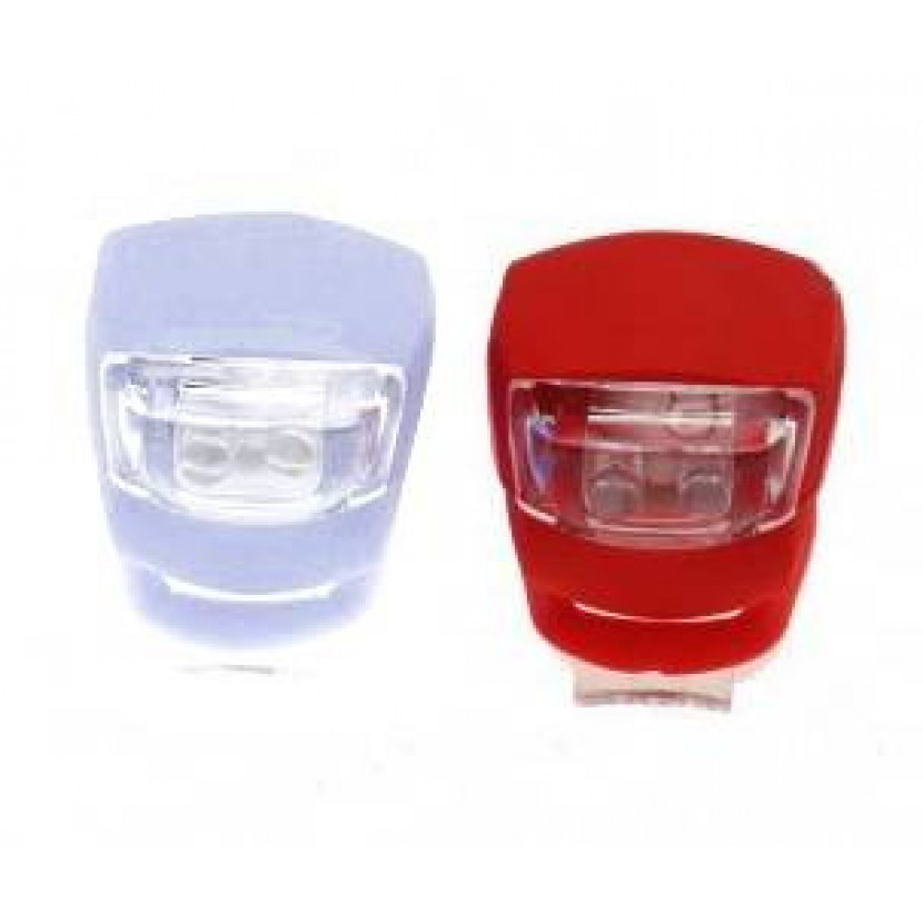 Bezpečnostní LED světlo na kolo 2 ks - červené-bílé