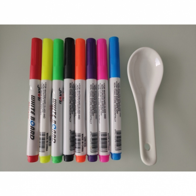 Fixy na vodní malování 8 barev a lžička - barevné