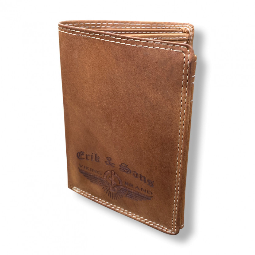 Peněženka kožená Erik and Sons Gullmar XL - hnědá