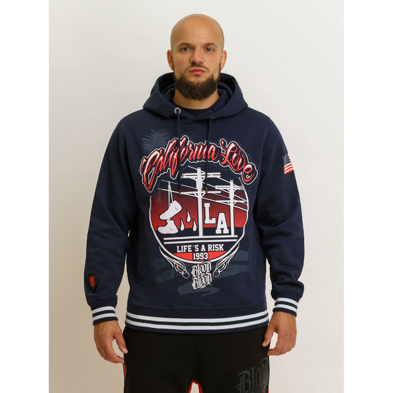 Mikina Blood In Blood Out Out Out Salimos - navy-červená, M