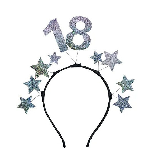 Čelenka s hvězdičkami stříbrná 18