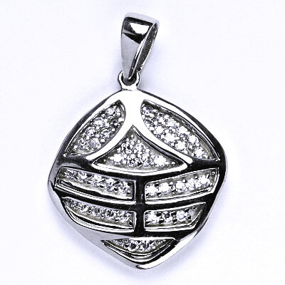 Stříbrný přívěsek s čirými zirkony,přívěsek ze stříbra, váha 7,76 g