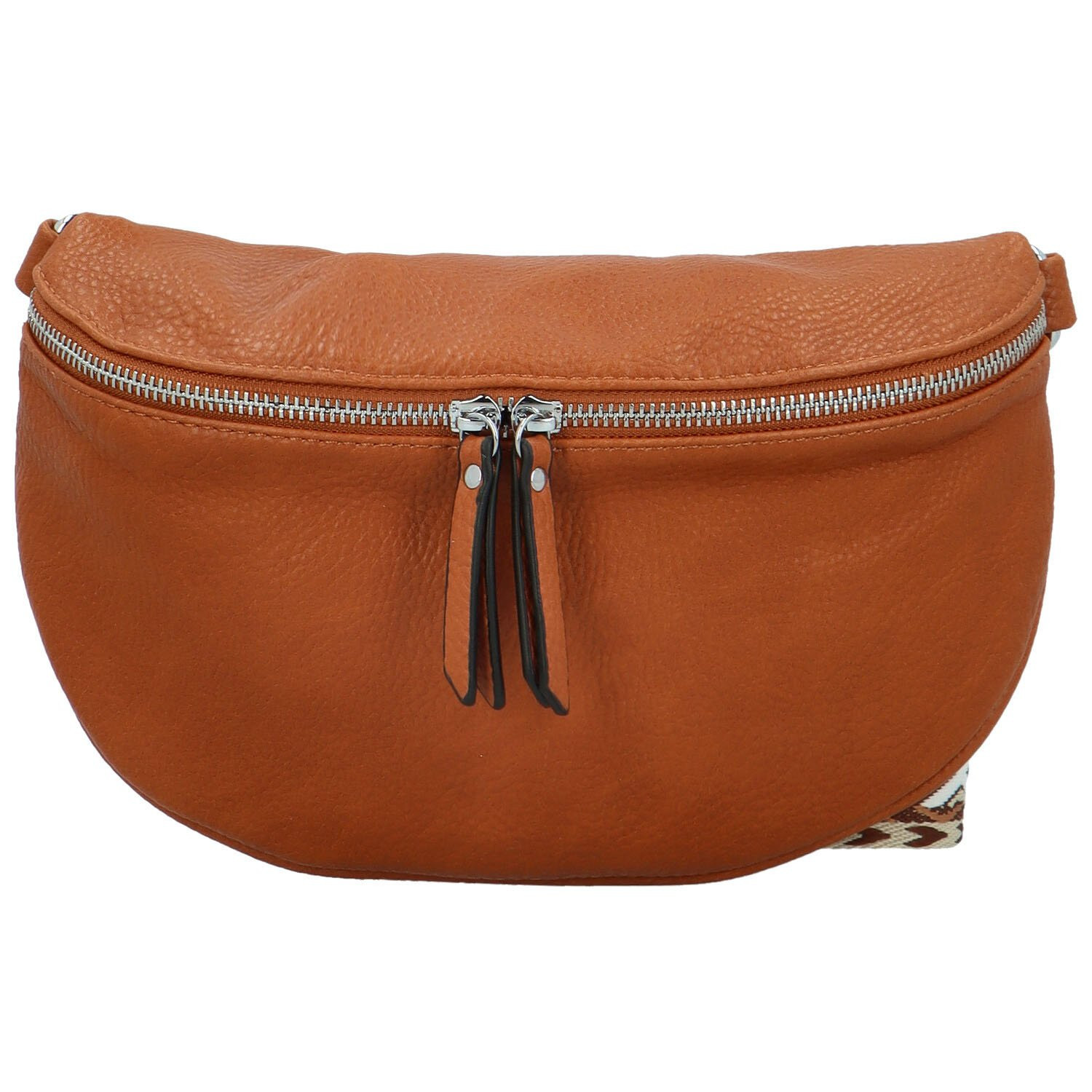 Trendy dámská koženková kabelko-ledvinka Bindy, hnědá