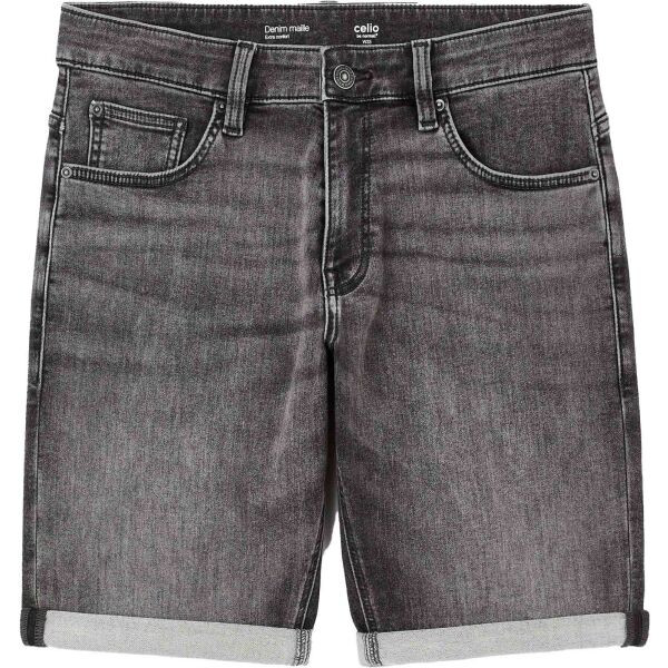 CELIO BOKNITBM Pánské džínové kraťasy, šedá, velikost