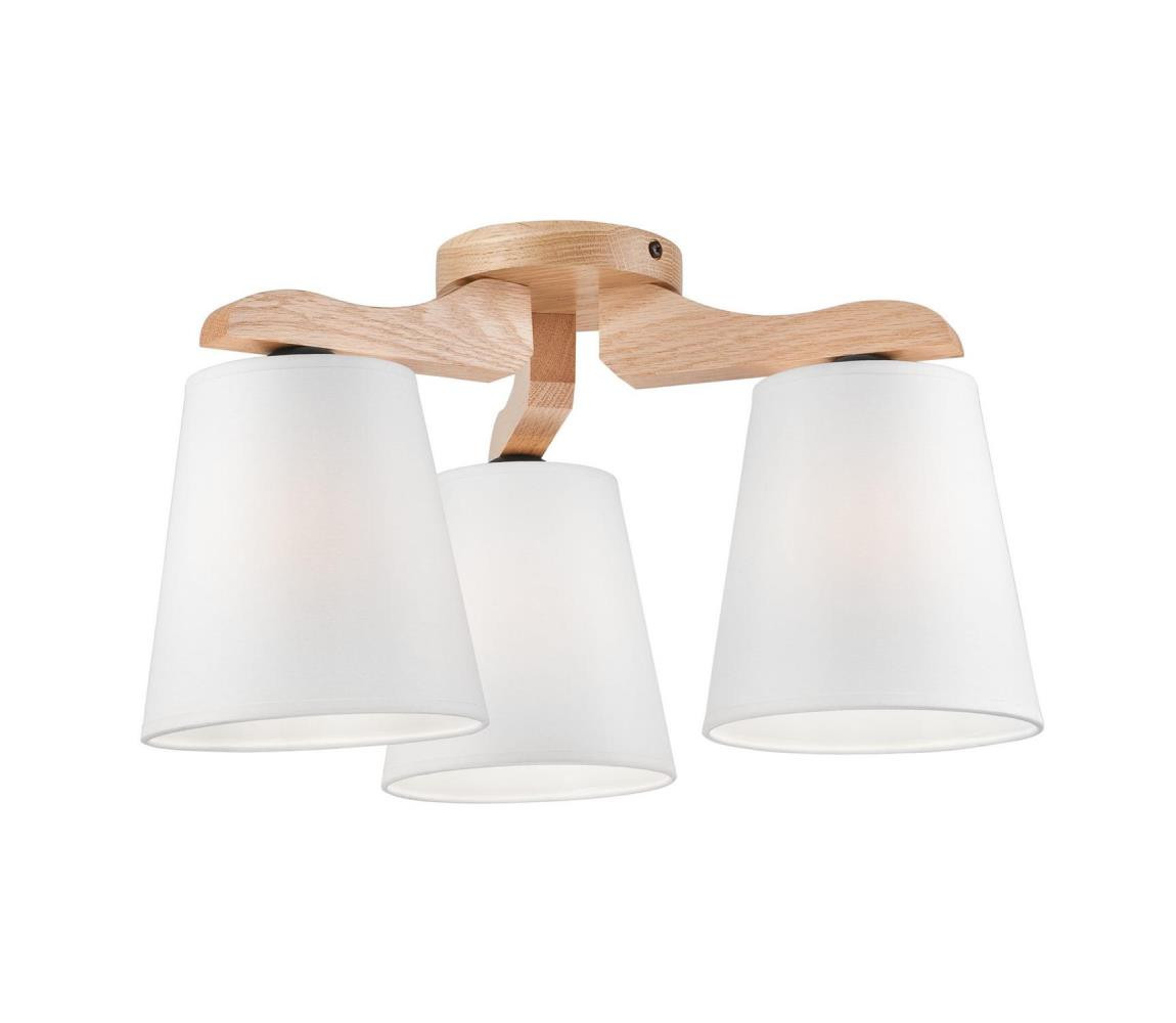 Přisazený lustr ANDREA 3xE27/60W/230V dub/bílá