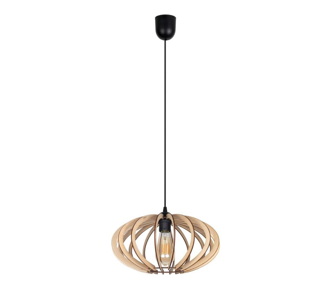 Lustr na lanku EARTH 1xE27/60W/230V černá/béžová