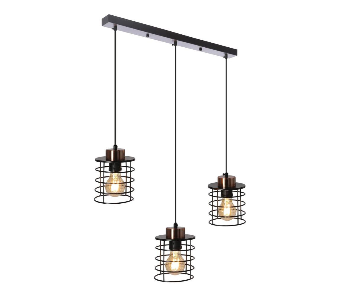 Lustr na lanku GLOB 3xE27/40W/230V černá