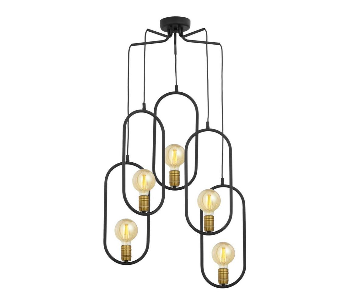 Jupiter Jupiter 1819 - PI5 E27 - Lustr na lanku PONTI 5xE14/40W/230V černá