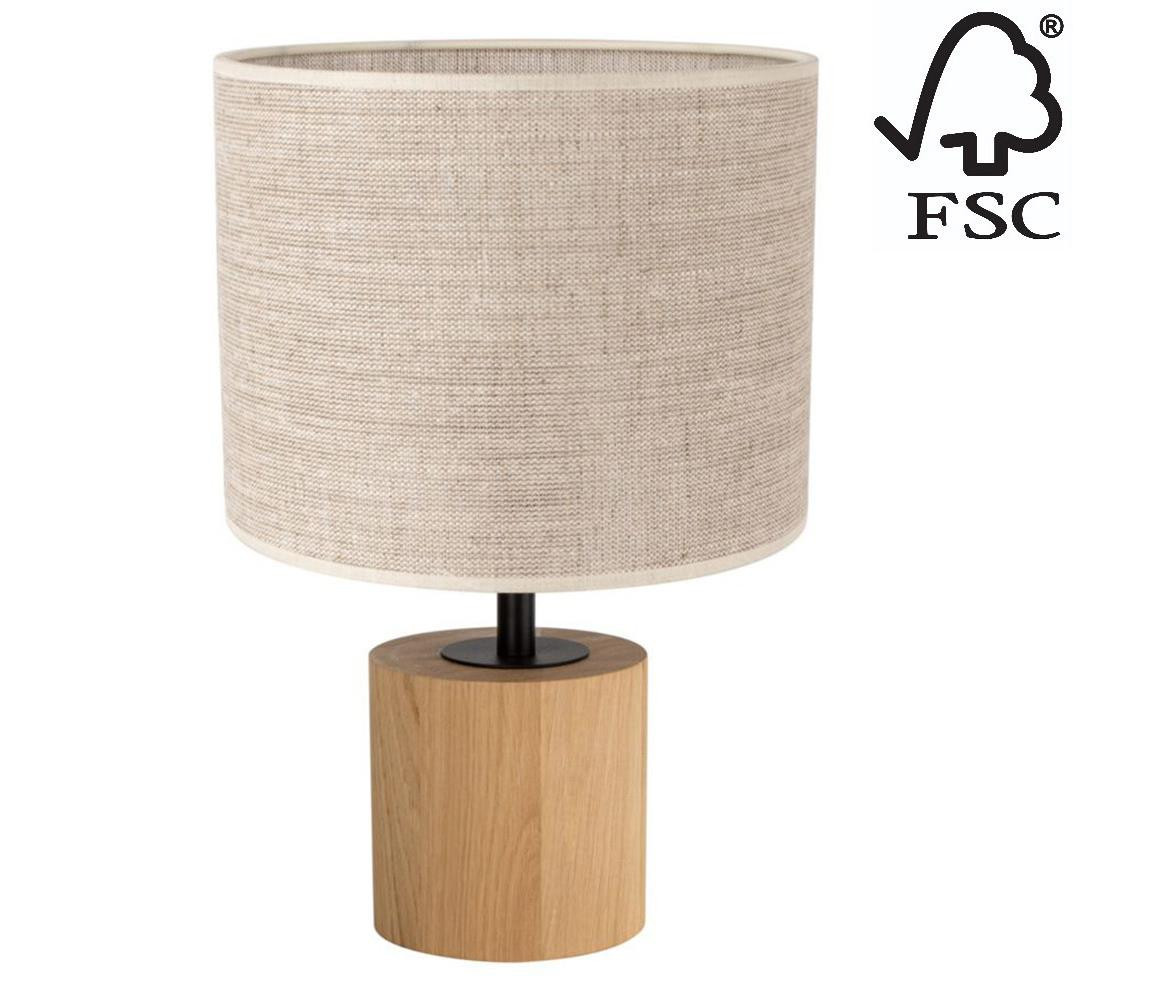 DO708194174 - Stolní lampa KRETA 1xE27/25W/230V dub/béžová