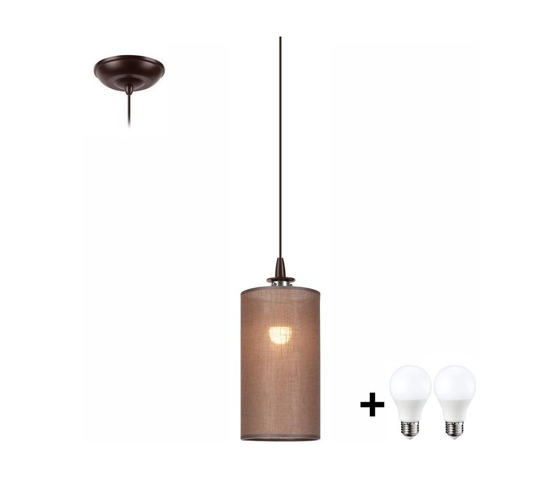 LED Lustr na lanku NOEL MINI 1xE27/60W/230V hnědá