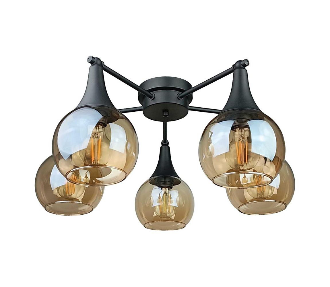 Keter Lighting Přisazený lustr STAR 5xE27/60W/230V černá/kouřová béžová