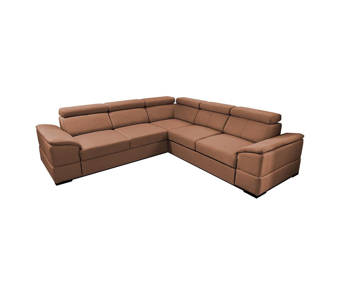 MEBLEDOMI Univerzální rohová rozk. sedací souprava s úložným prostorem GRANADA hnědá