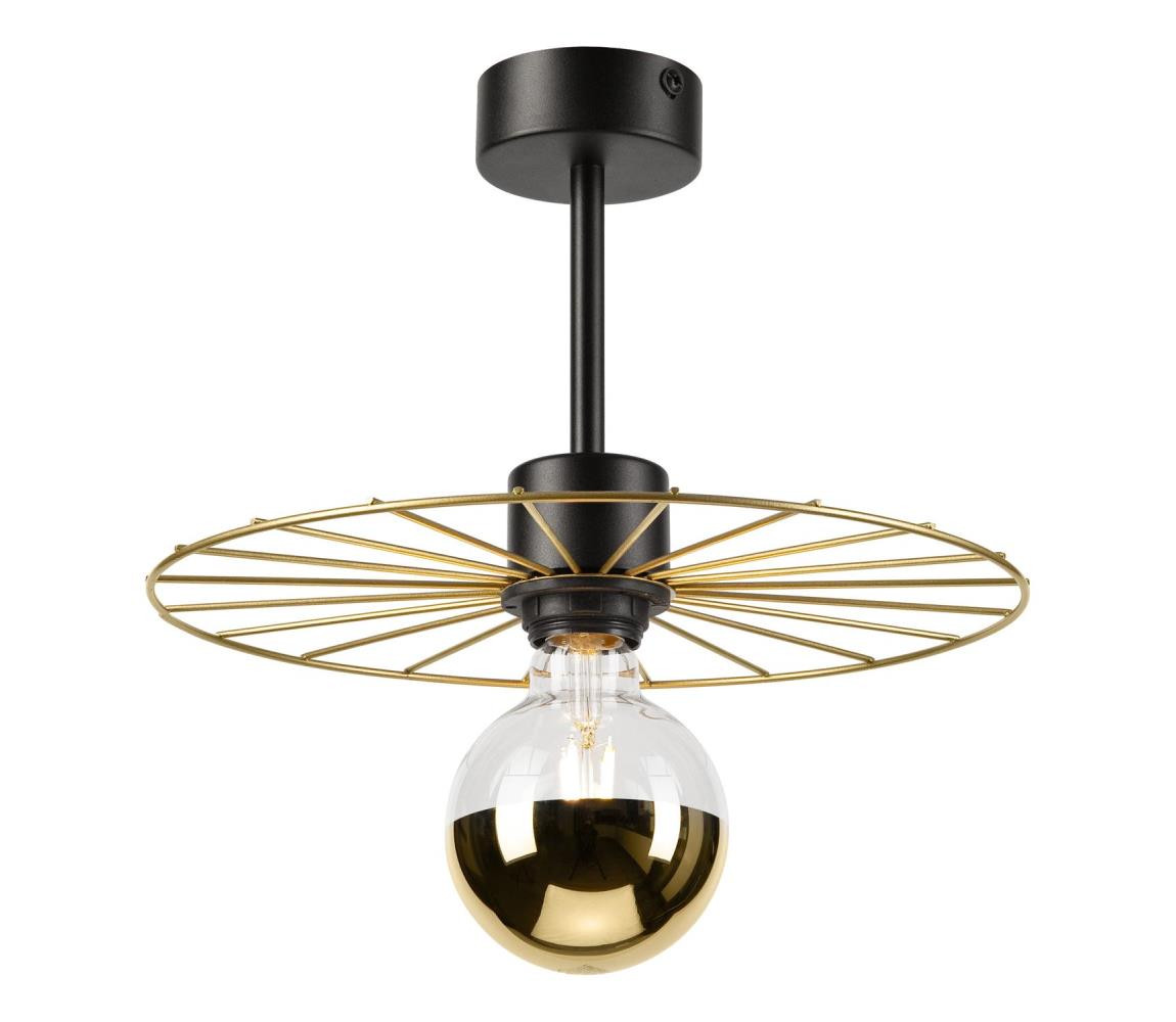 Lustr na tyči MONTANA 1xE27/15W/230V pr. 30 cm zlatá/černá