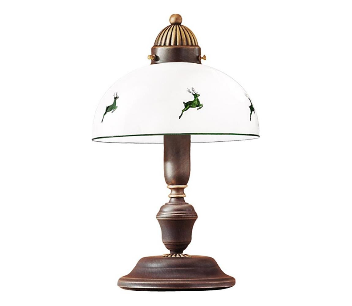 Kolarz Kolarz 731.73.100 - Stolní lampa NONNA 1xE27/75W/230V hnědá/jeleni zelená