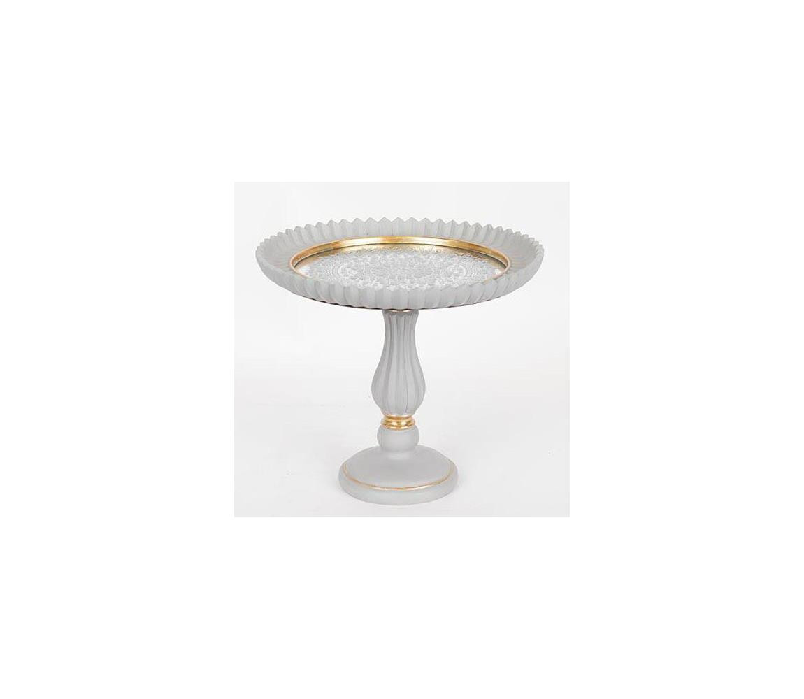 Eurolamp Dekorační podnos pr. 23,5 cm bílá/zlato