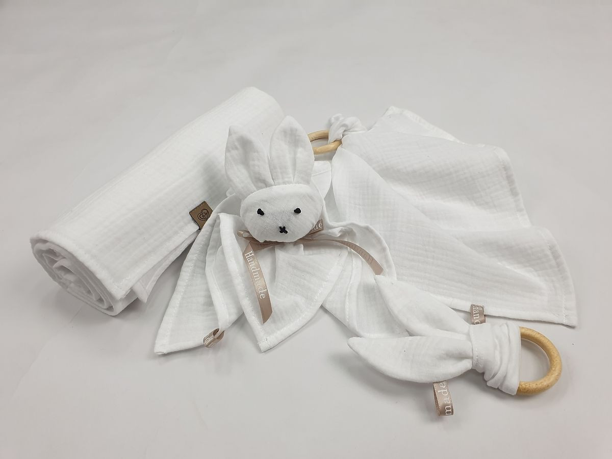 Mušelinový set pro miminko - bílý