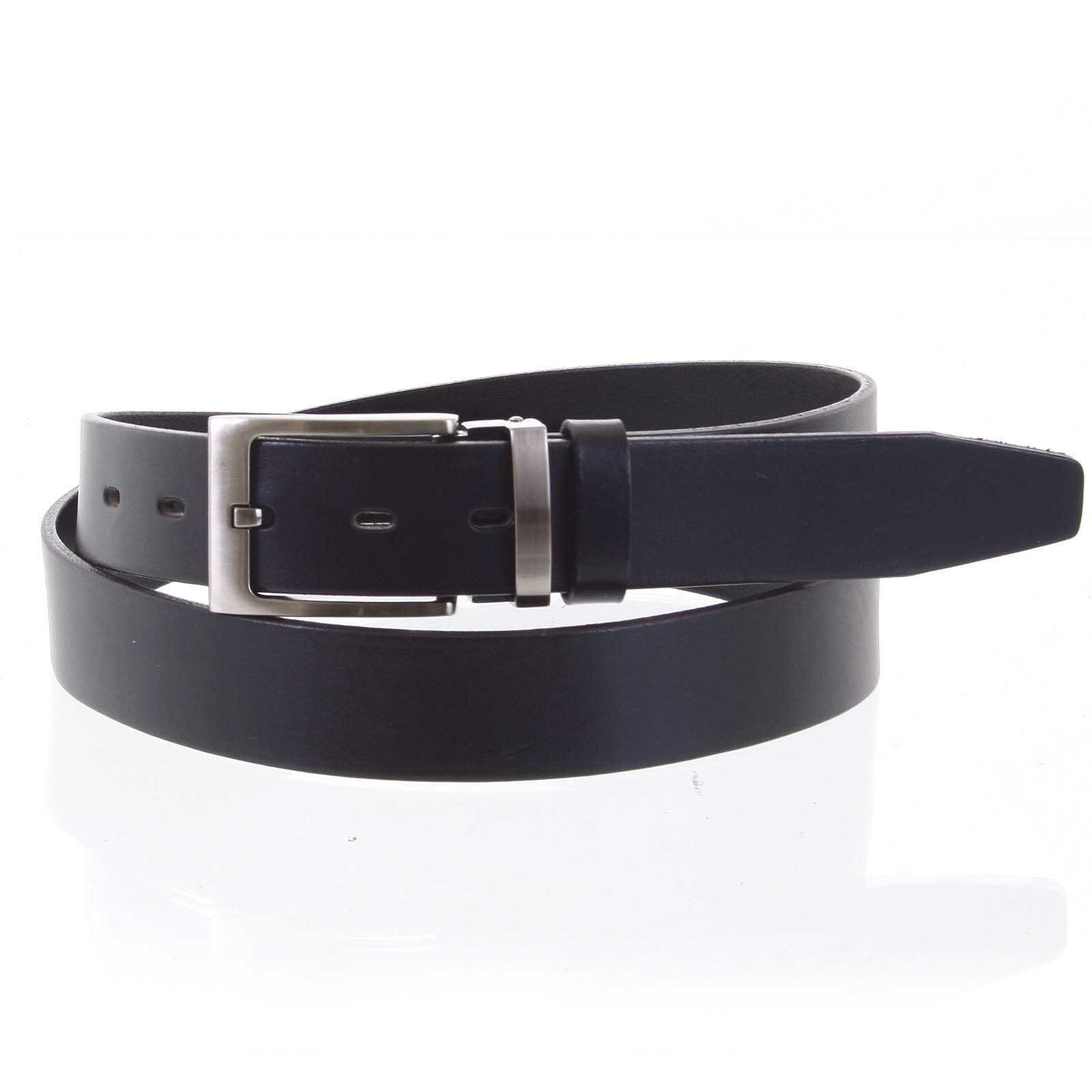 Pánský kožený opasek oblekový černý - PB Riss 105 černá