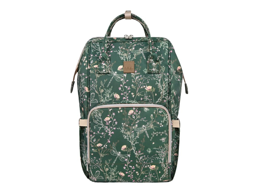 KIKKABOO Přebalovací batoh Siena Luxe Secret Garden Deep Green