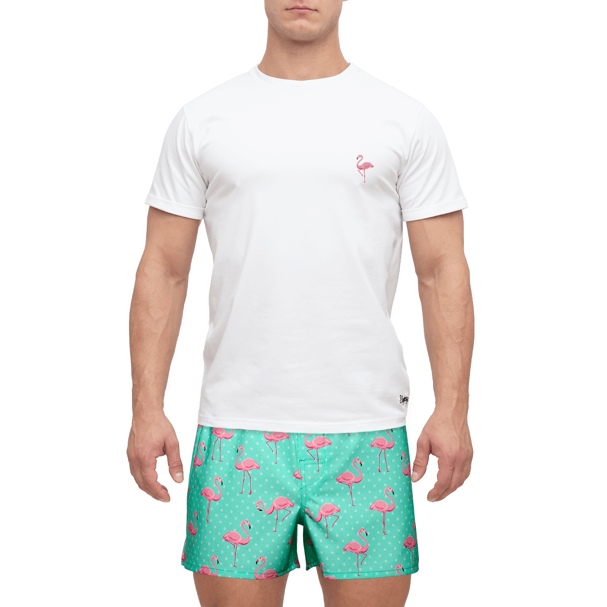 Slippsy Pánské tričko Flamingo bílé /M