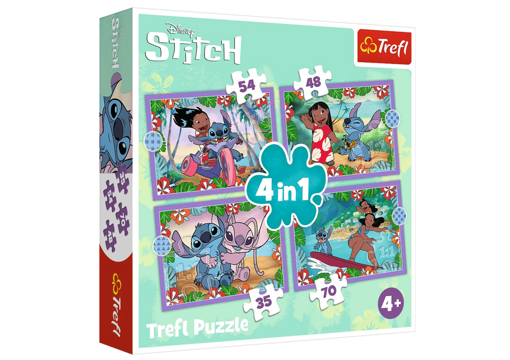 TREFL Puzzle Bláznivý den Lilo a Stitch 4v1 Trefl