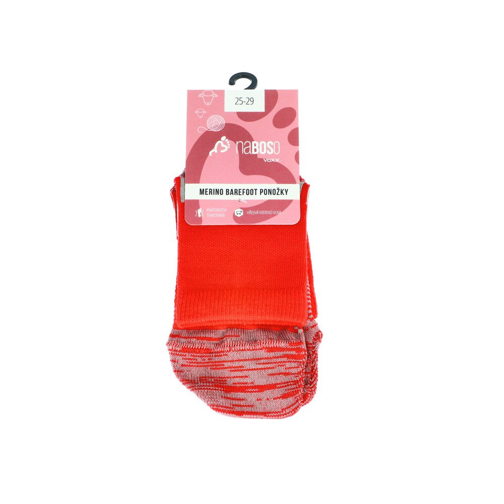 NABOSO BAREFOOT PONOŽKY MERINO Červené