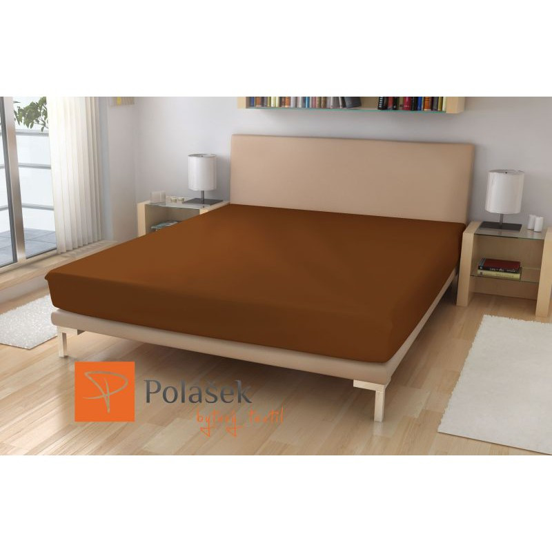 Polášek Holešov Prostěradlo jersey č.45 tm. hnědá, 90x200 cm, Hnědá cm, 15 - 18 cm cm