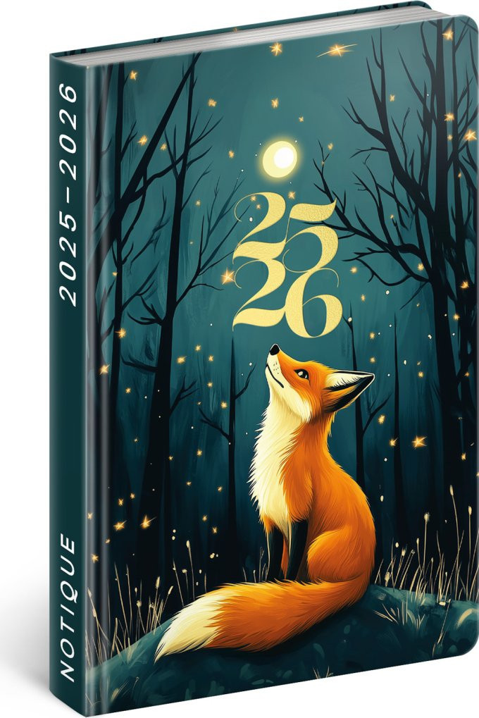 Diář 18měsíční 2025/2026 Petito - Liška, 11 x 17 cm
