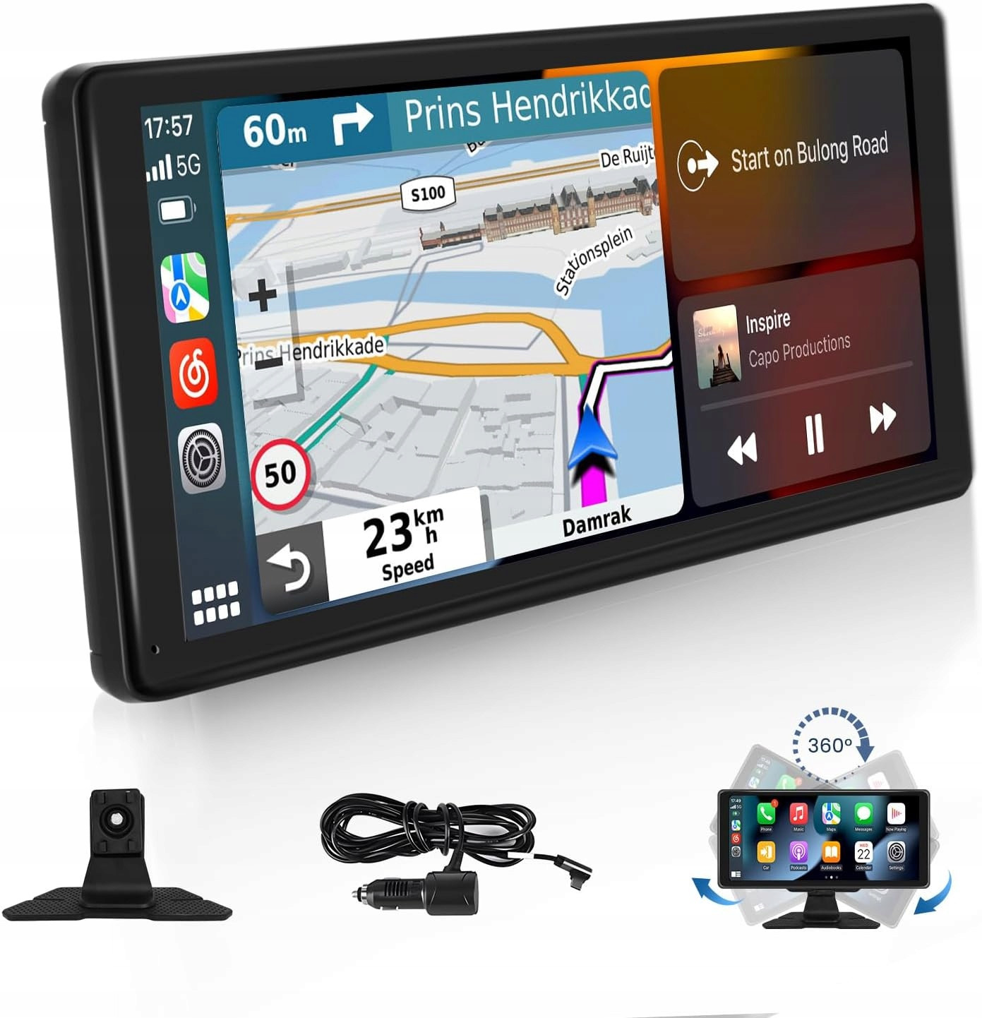 Automobilové rádio CarPlay Android Auto s 10,36palcovým Fm Aux 64 Gb Tf