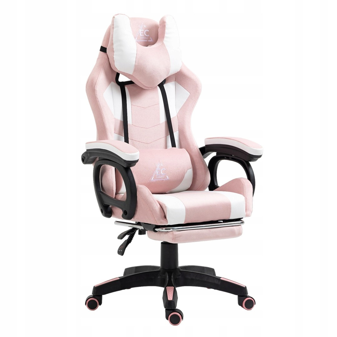 eCarla Otočná herní židle Student Růžová 64 x 116-123 cm