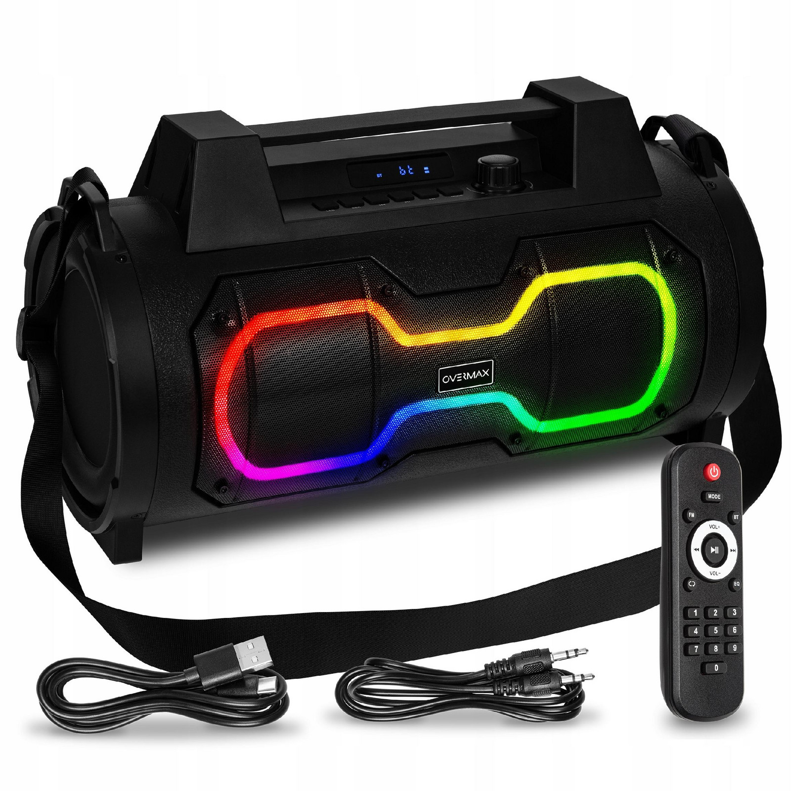 Bezdrátový reproduktor 50W Velký Mobilní Bluetooth Usb Aux Rádio Pilot Barvy