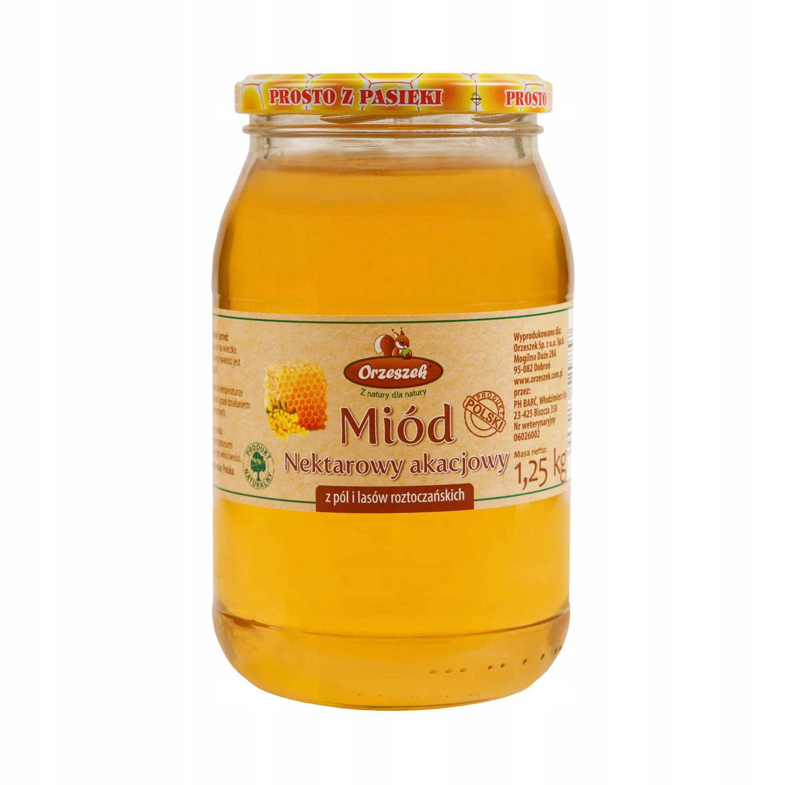 Akátový nektarový med Orzeszek 1,25 kg