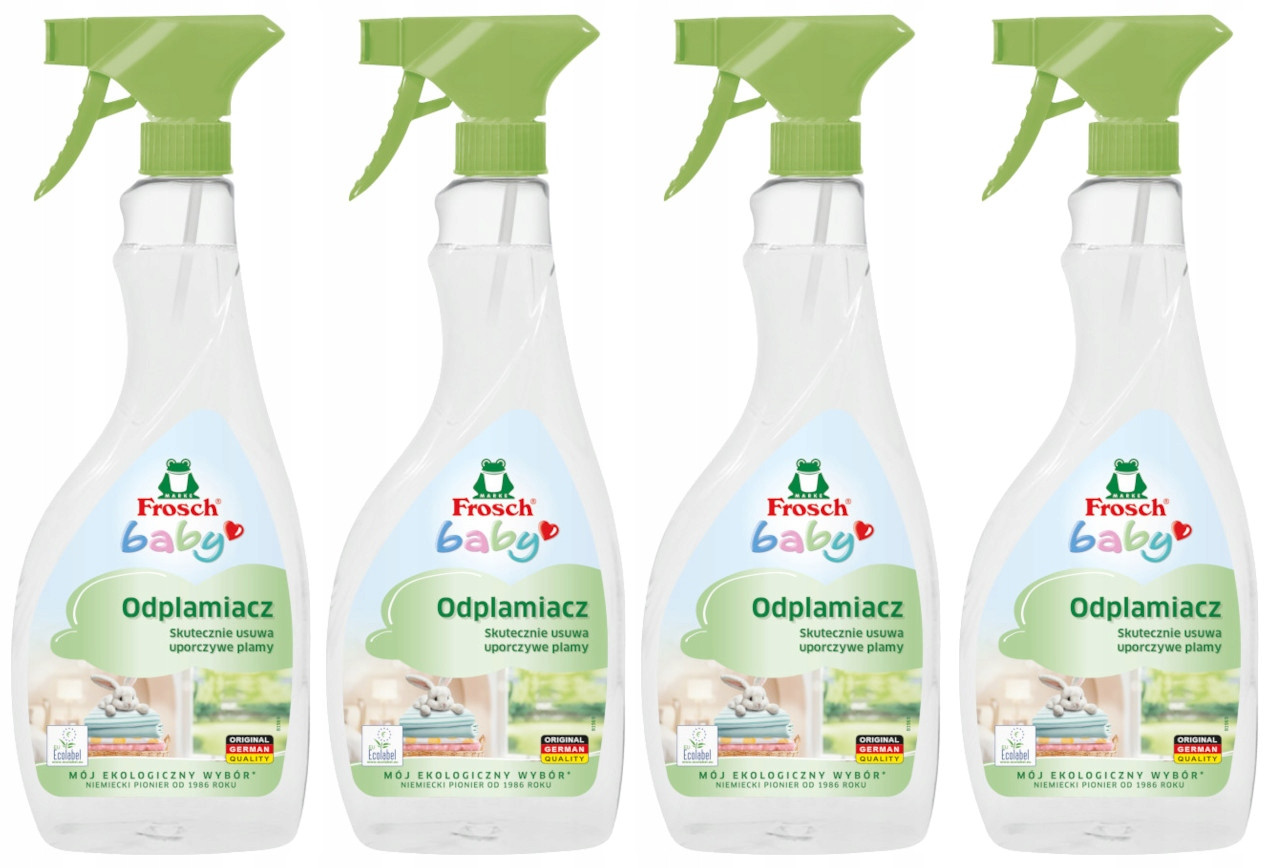 4x Frosch Baby Odstraňovač skvrn na oblečení pro miminka a děti Eko 500 ml