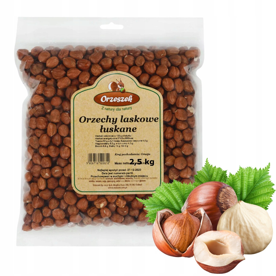 Lískové ořechy loupané Orzeszek 2,5 kg