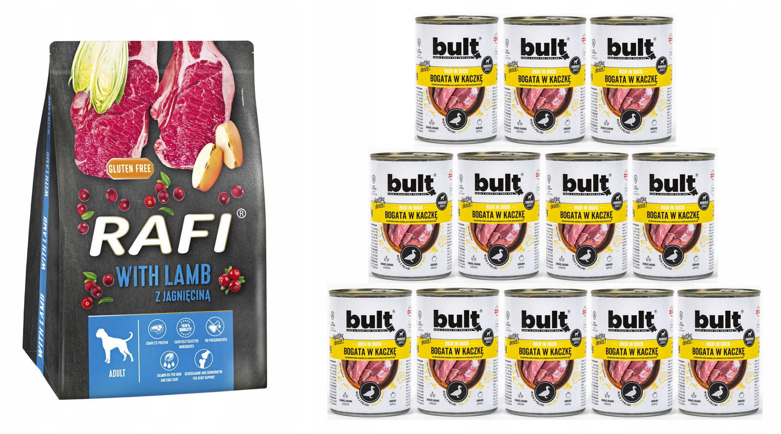 Dolina Noteci Rafi s jehněčím 3kg Tuf Tuf mokré Hovězí Kachna 12x300g