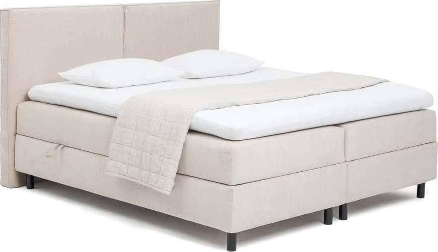 Béžová boxspring postel s úložným prostorem 180x200 cm Elva Bold – Bonami Selection