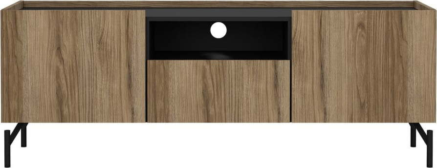 Hnědý TV stolek v dekoru dubu 147x54x41 cm Bergen – Tvilum