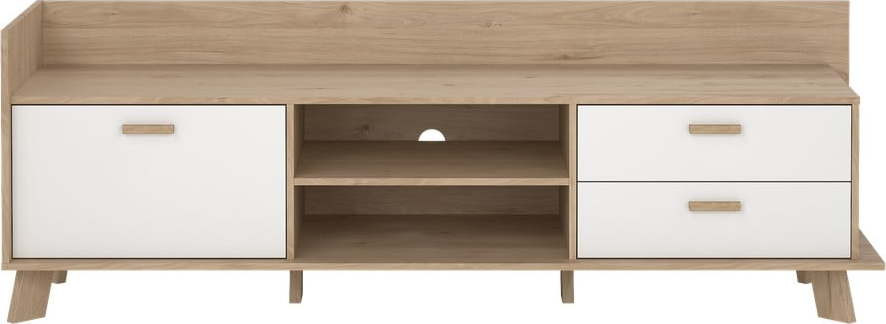 Bílý/v přírodní barvě TV stolek v dekoru dubu 182x62x51 cm Ikast – Tvilum