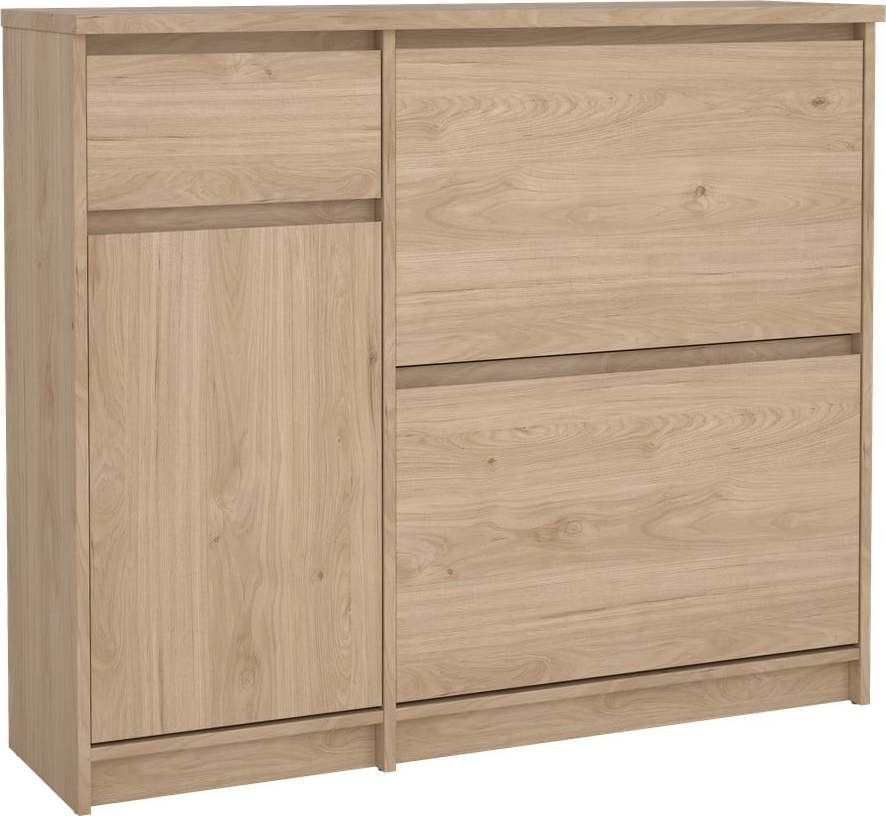 Výklopný botník v dekoru dubu v přírodní barvě 109x93x32 cm Naia – Tvilum