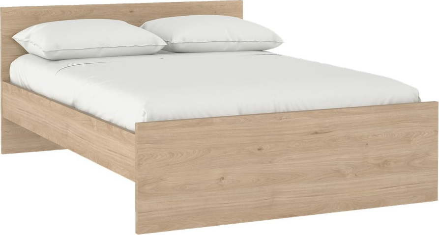 Dvoulůžková postel v dekoru dubu bez roštu 140x200 cm v přírodní barvě Naia – Tvilum