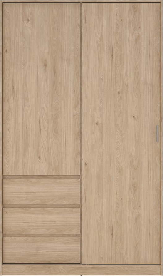 Šatní skříň v dekoru dubu s posuvnými dveřmi v přírodní barvě 119x200x60 cm Naia – Tvilum